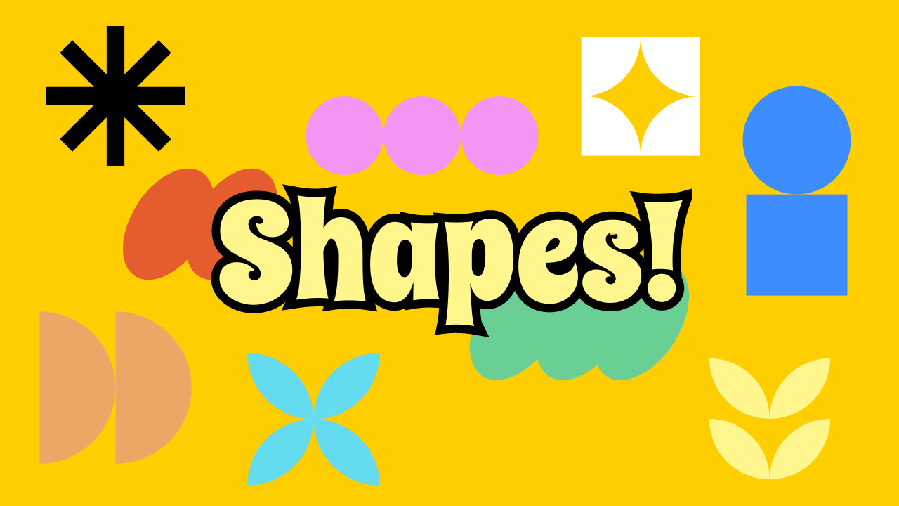 Sample graphic with colorful shapes generated with Bannerbear